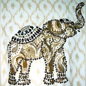 KAREN SCOTT ELEPHANT EMBELLISHED 3/4 LENGTH SHIRT